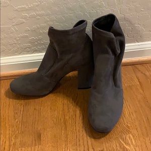 Grey suede booties
